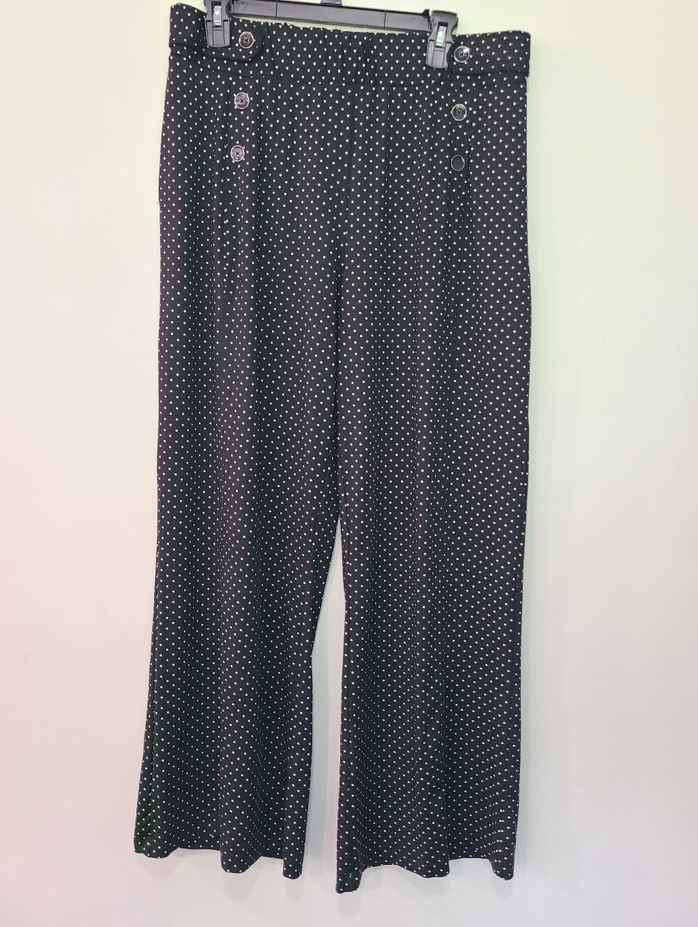 Robert Louis Black Polka Dot Wide-Leg Pants
